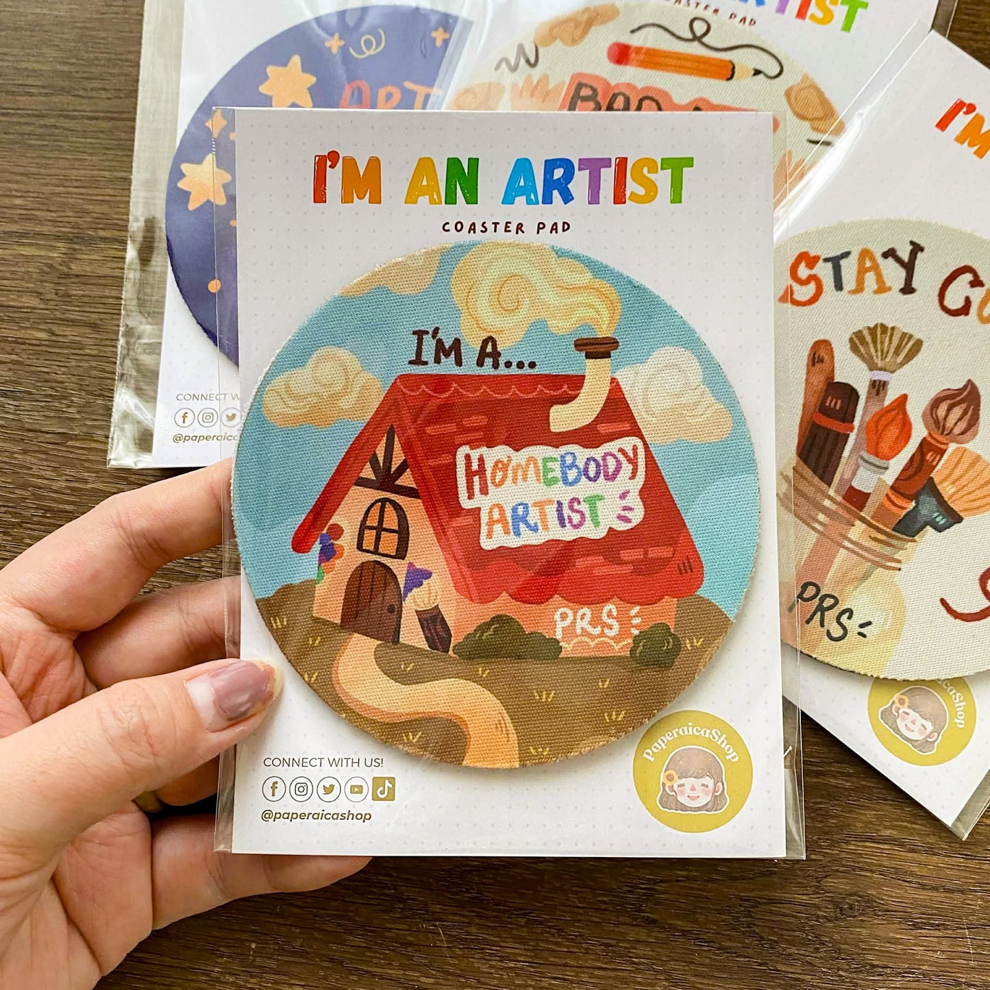 Artist Theme Coasters, Creative Drink Mats, Art Lover Coaster Pads, Cute CP001-4