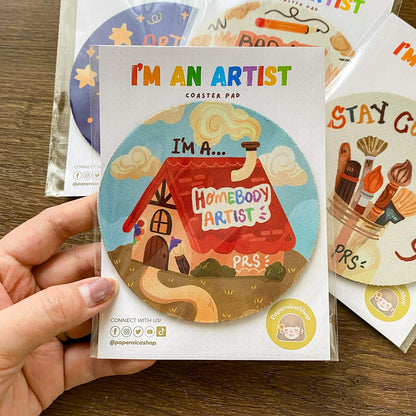 Artist Theme Coasters, Creative Drink Mats, Art Lover Coaster Pads, Cute CP001-4