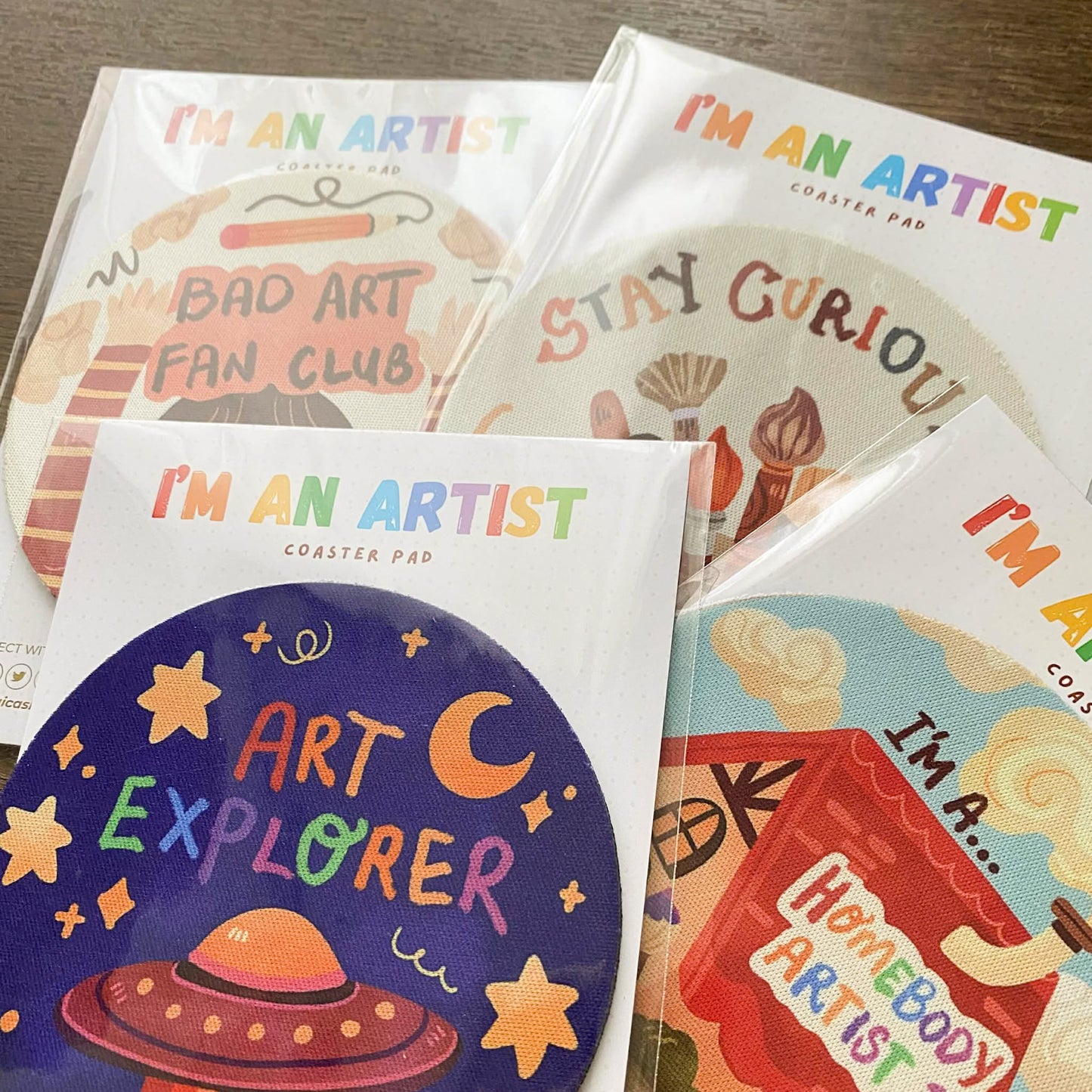 Artist Theme Coasters, Creative Drink Mats, Art Lover Coaster Pads, Cute CP001-4