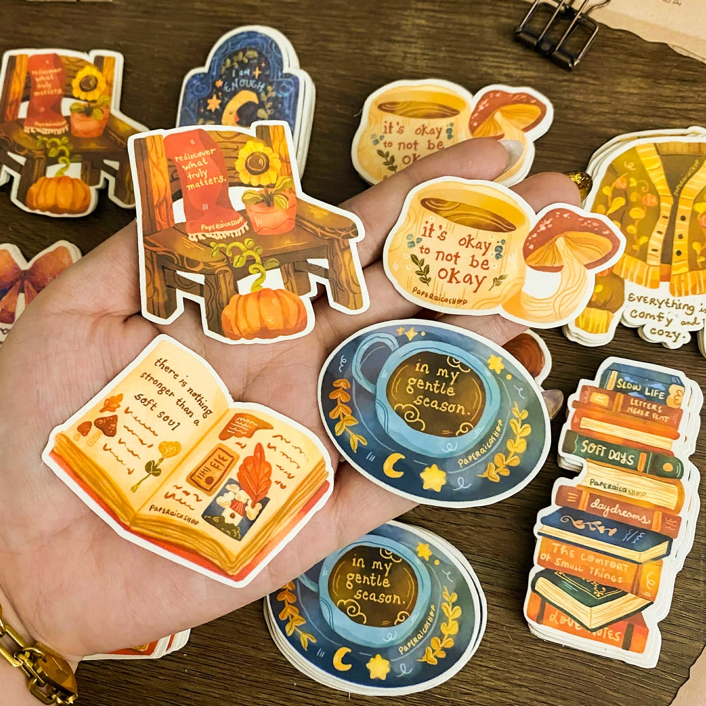 Pumpkin Knit Waterproof Vinyl Stickers VS058