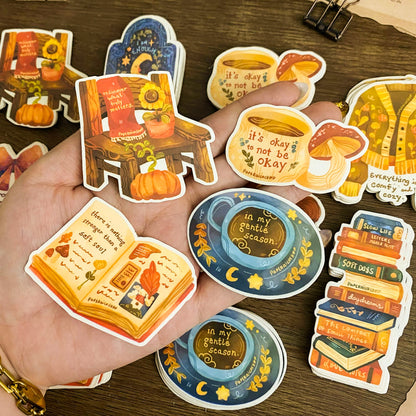 Pumpkin Knit Waterproof Vinyl Stickers VS058