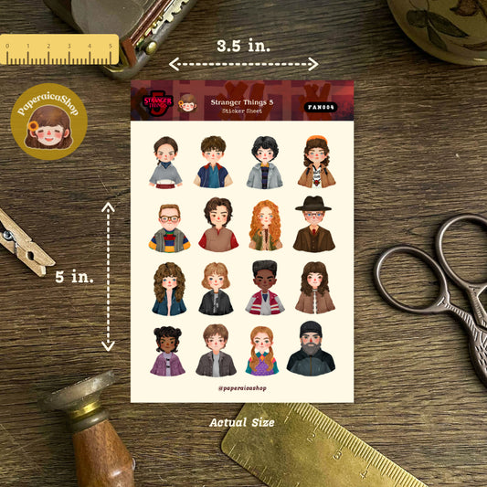 Stranger Things 5 Sticker Sheet, Stranger Things Stickers, ST Stickers | FN004 | PaperaicaShop