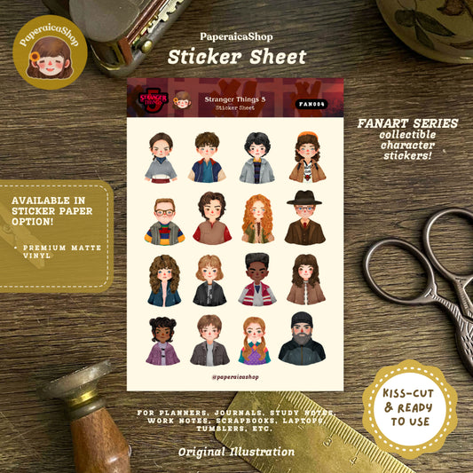 Stranger Things 5 Sticker Sheet, Stranger Things Stickers, ST Stickers | FN004 | PaperaicaShop
