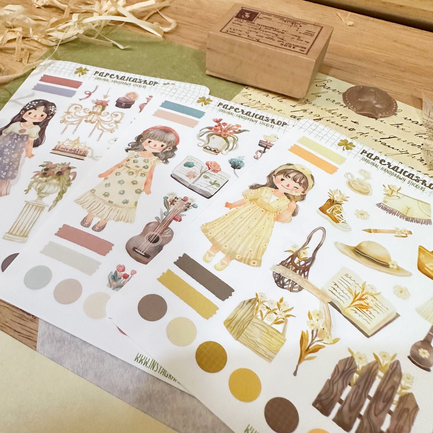 Cute Bloom Girl Maica Decorative Sticker Sheet MCD048