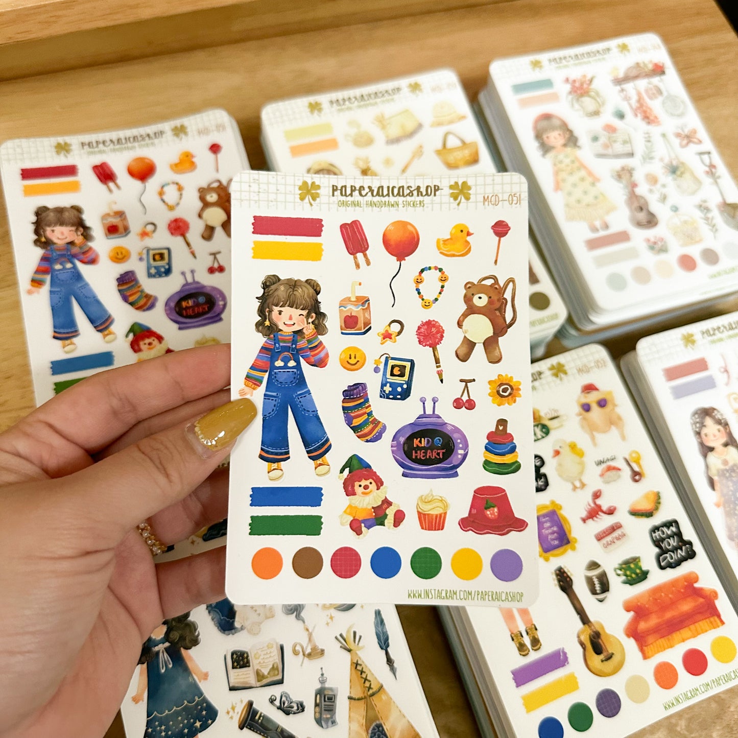 Cute Kidcore Girl Maica Decorative Sticker Sheet MCD051