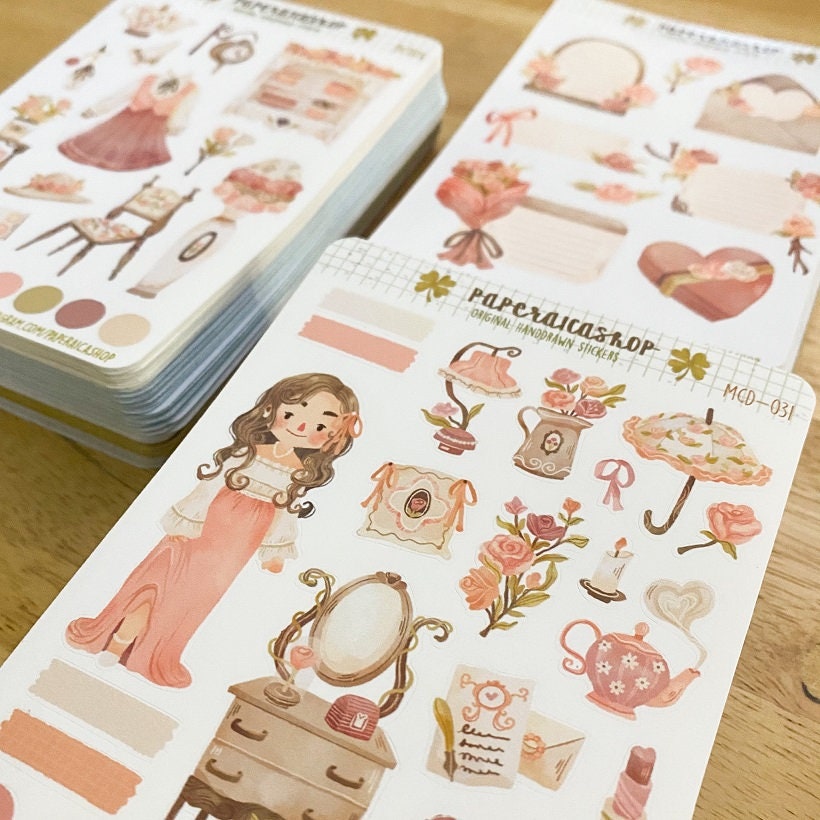 Cute Dainty Girl Maica Decorative Sticker Sheet MCD031