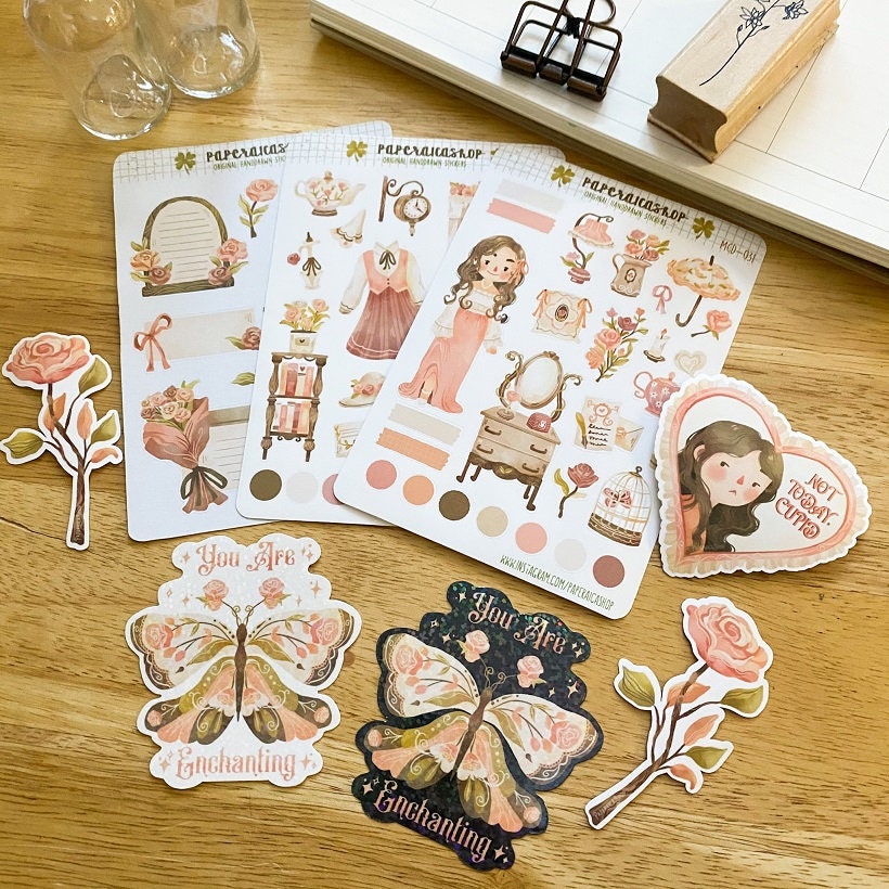 Dainty Note Stickers  Rosy Stickers NTR011