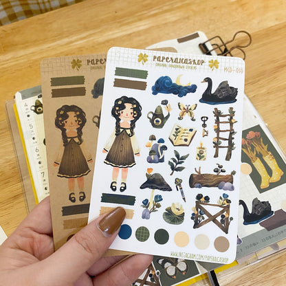 Cute Spring Girl Maica Decorative Sticker Sheet MCD030