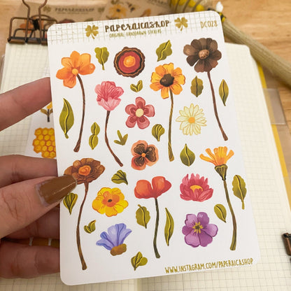 Spring Flowers Decorative Sticker Sheet DCD028