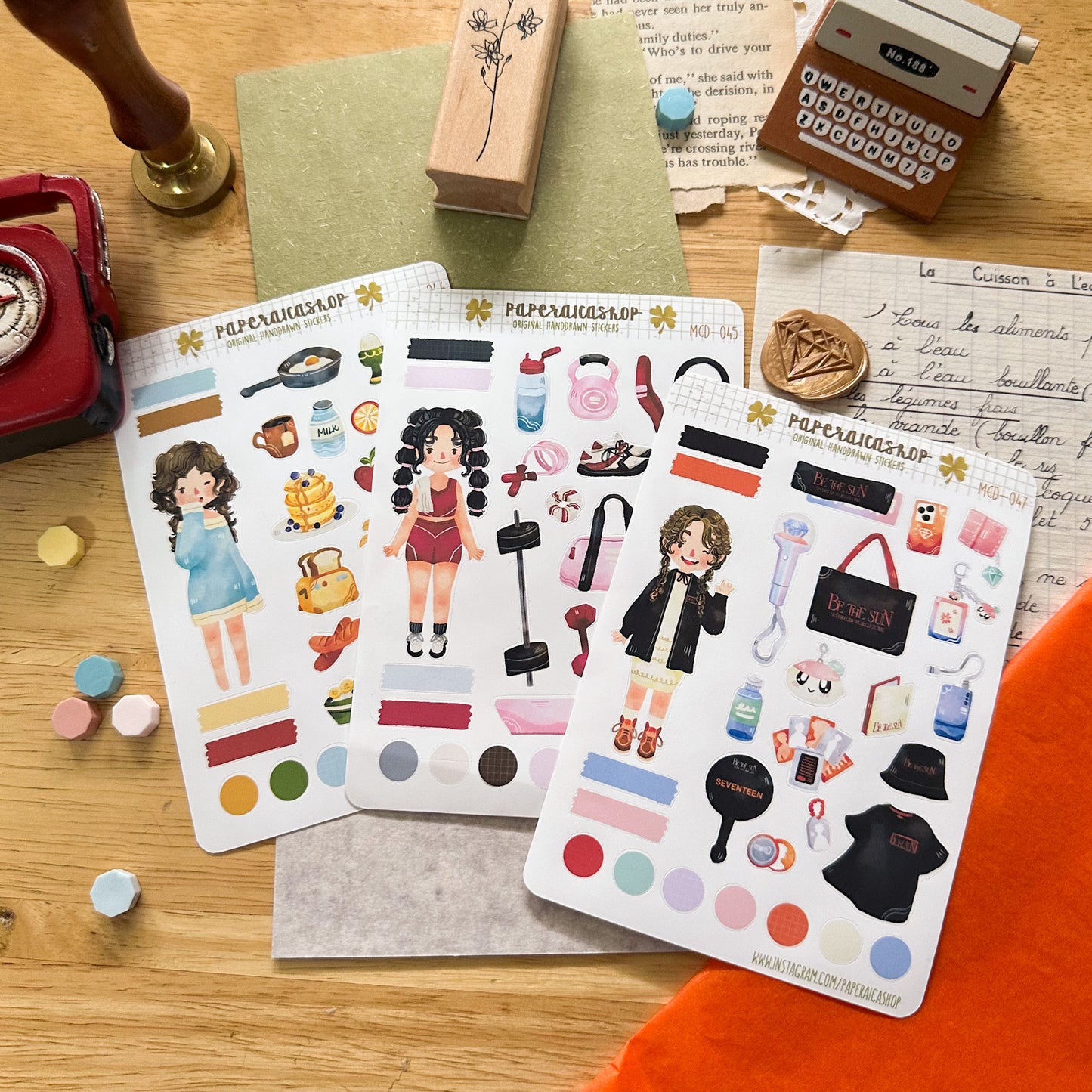 Cute Fitness Girl Maica Decorative Sticker Sheet MCD045