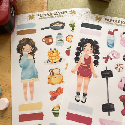 Cute Breakfast Girl Maica Decorative Sticker Sheet MCD046