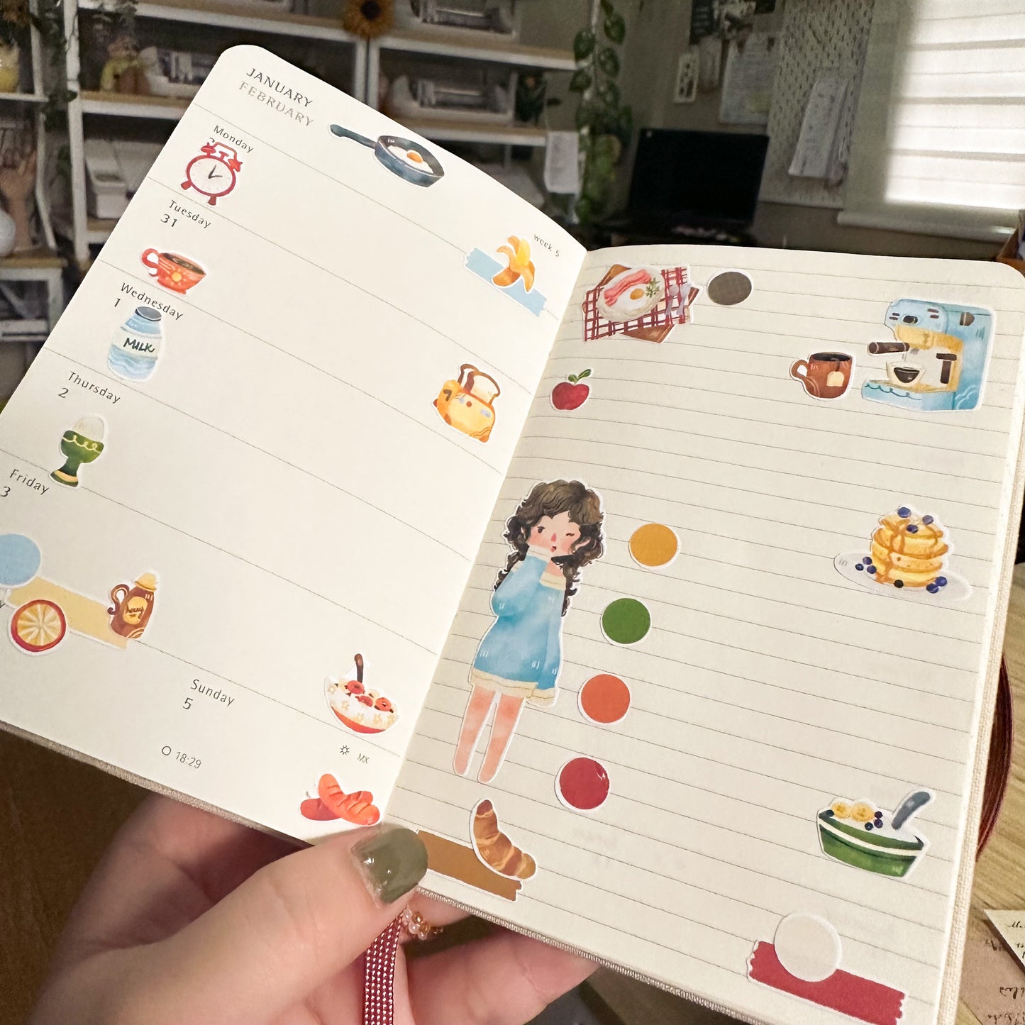 Cute Breakfast Girl Maica Decorative Sticker Sheet MCD046